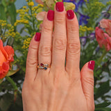 Ellibelle Jewellery Vintage Sapphire, Ruby & Diamond Gold Snake Ring