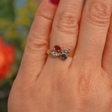 Ellibelle Jewellery Vintage Sapphire, Ruby & Diamond Gold Snake Ring