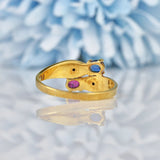 Ellibelle Jewellery Vintage Sapphire, Ruby & Diamond Gold Snake Ring