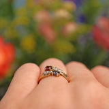 Ellibelle Jewellery Vintage Sapphire, Ruby & Diamond Gold Snake Ring