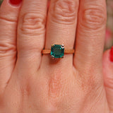 Ellibelle Jewellery VINTAGE SYNTHETIC EMERALD SOLITAIRE RING