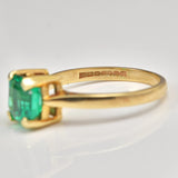 Ellibelle Jewellery VINTAGE SYNTHETIC EMERALD SOLITAIRE RING