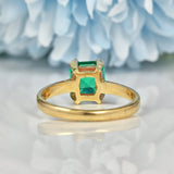 Ellibelle Jewellery VINTAGE SYNTHETIC EMERALD SOLITAIRE RING