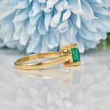 Ellibelle Jewellery VINTAGE SYNTHETIC EMERALD SOLITAIRE RING