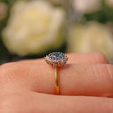 Ellibelle Jewellery VINTAGE TOPAZ & DIAMOND GOLD CLUSTER RING