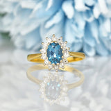 Ellibelle Jewellery VINTAGE TOPAZ & DIAMOND GOLD CLUSTER RING