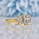 Ellibelle Jewellery Vintage Vari-Cut Diamond 18ct Gold Cluster Ring
