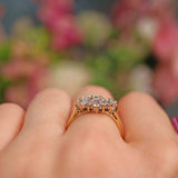 Ellibelle Jewellery Vintage Vari-Cut Diamond 18ct Gold Cluster Ring