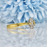 Ellibelle Jewellery Vintage Yellow Diamond 18ct Gold Daisy Cluster Ring