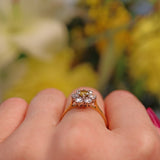 Ellibelle Jewellery Vintage Yellow Diamond 18ct Gold Daisy Cluster Ring