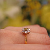 Ellibelle Jewellery Vintage Yellow Diamond 18ct Gold Daisy Cluster Ring