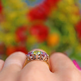 Ellibelle Jewellery Yellow Diamond & Pink Diamond Gold Three Stone Engagement Ring (1.30ct)