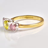 Ellibelle Jewellery Yellow Diamond & Pink Diamond Gold Three Stone Engagement Ring (1.30ct)
