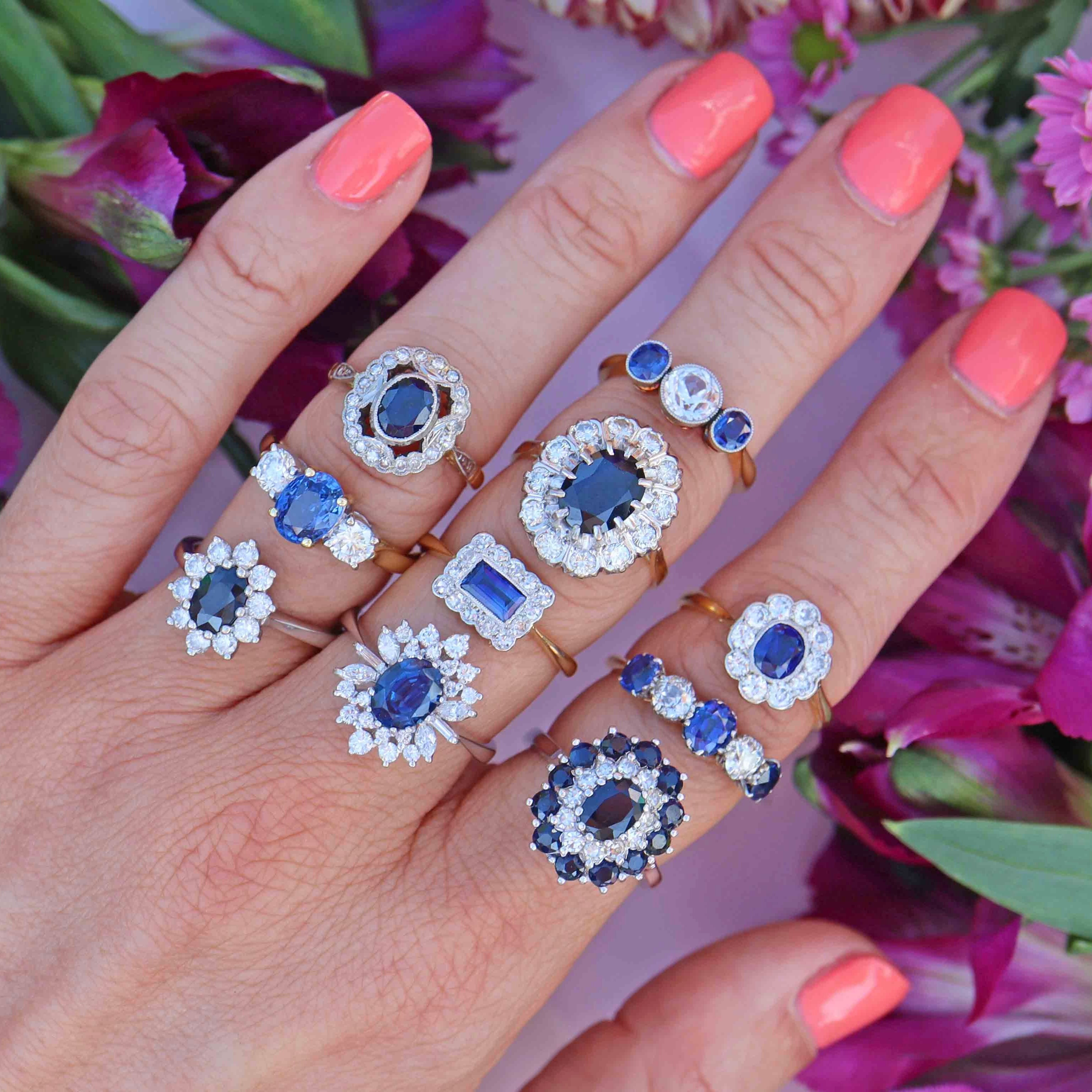 Vintage & Antique Sapphire Rings | Free Next Day Delivery – Ellibelle ...