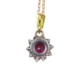 Ruby & Diamond White Gold Cluster Pendant