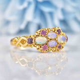 Antique Victorian Opal & Ruby 9ct Gold Ring