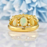 Antique Edwardian Opal & Old Cut Diamond 18ct Gold Ring