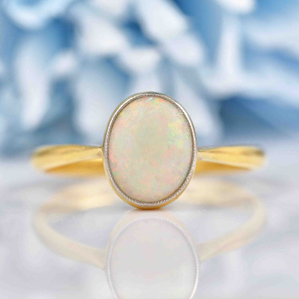 Edwardian Opal 18ct Gold Solitaire Ring