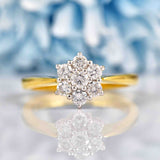 Ellibelle Jewellery 18ct Gold Diamond Daisy Cluster Engagement Ring (0.50cts)