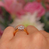 Ellibelle Jewellery 18ct Gold Diamond Daisy Cluster Engagement Ring (0.50cts)