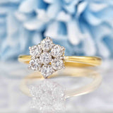 Ellibelle Jewellery 18ct Gold Diamond Daisy Cluster Engagement Ring (1.05cts)