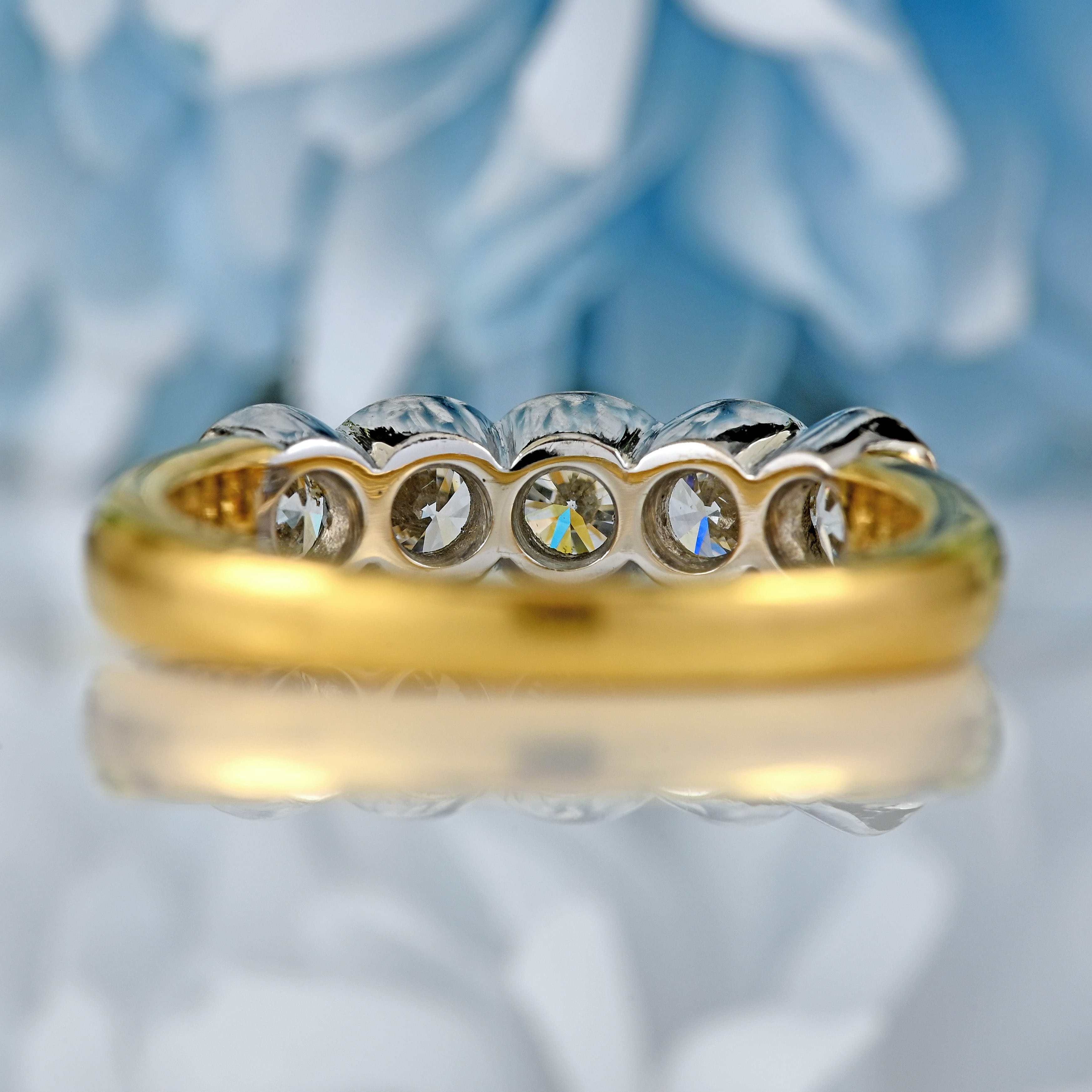 Ellibelle Jewellery 18ct Gold Diamond Five-Stone Half-Eternity Band Ring (1.25cts)