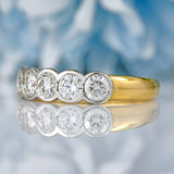 Ellibelle Jewellery 18ct Gold Diamond Five-Stone Half-Eternity Band Ring (1.25cts)