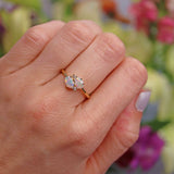 Ellibelle Jewellery 18ct Gold Opal & Diamond Crossover Ring By Cropp and Farr