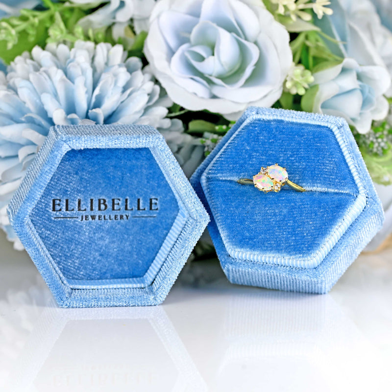 Ellibelle Jewellery 18ct Gold Opal & Diamond Crossover Ring By Cropp and Farr