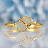 Ellibelle Jewellery 18ct Gold Opal & Diamond Crossover Ring By Cropp and Farr