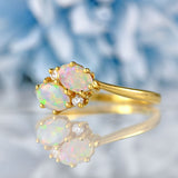 Ellibelle Jewellery 18ct Gold Opal & Diamond Crossover Ring By Cropp and Farr