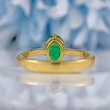 Ellibelle Jewellery 18ct Gold Oval Emerald Solitaire Ring