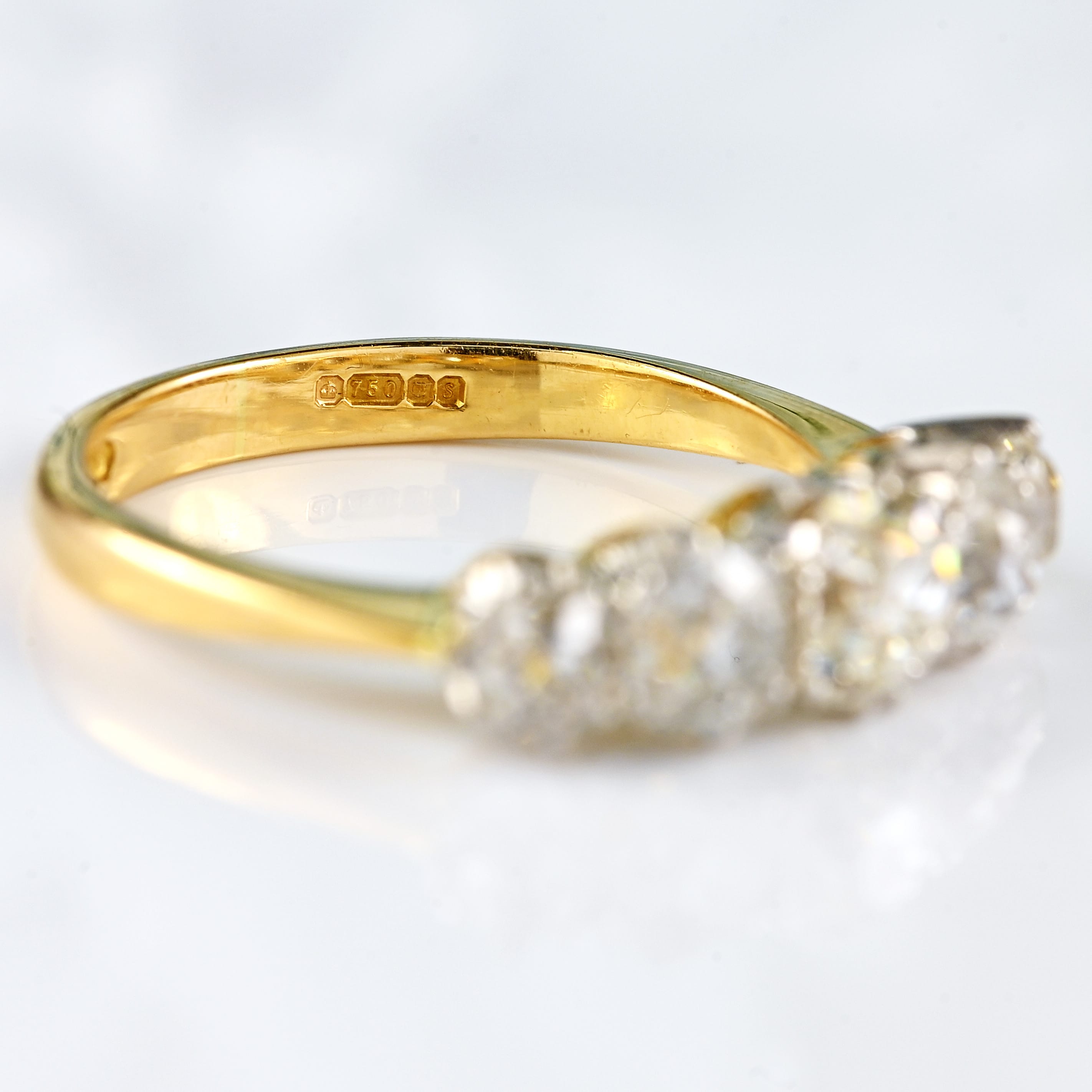 Ellibelle Jewellery 18ct Gold & Platinum Old-Mine-Cut Diamond Five-Stone Ring (1.75cts)