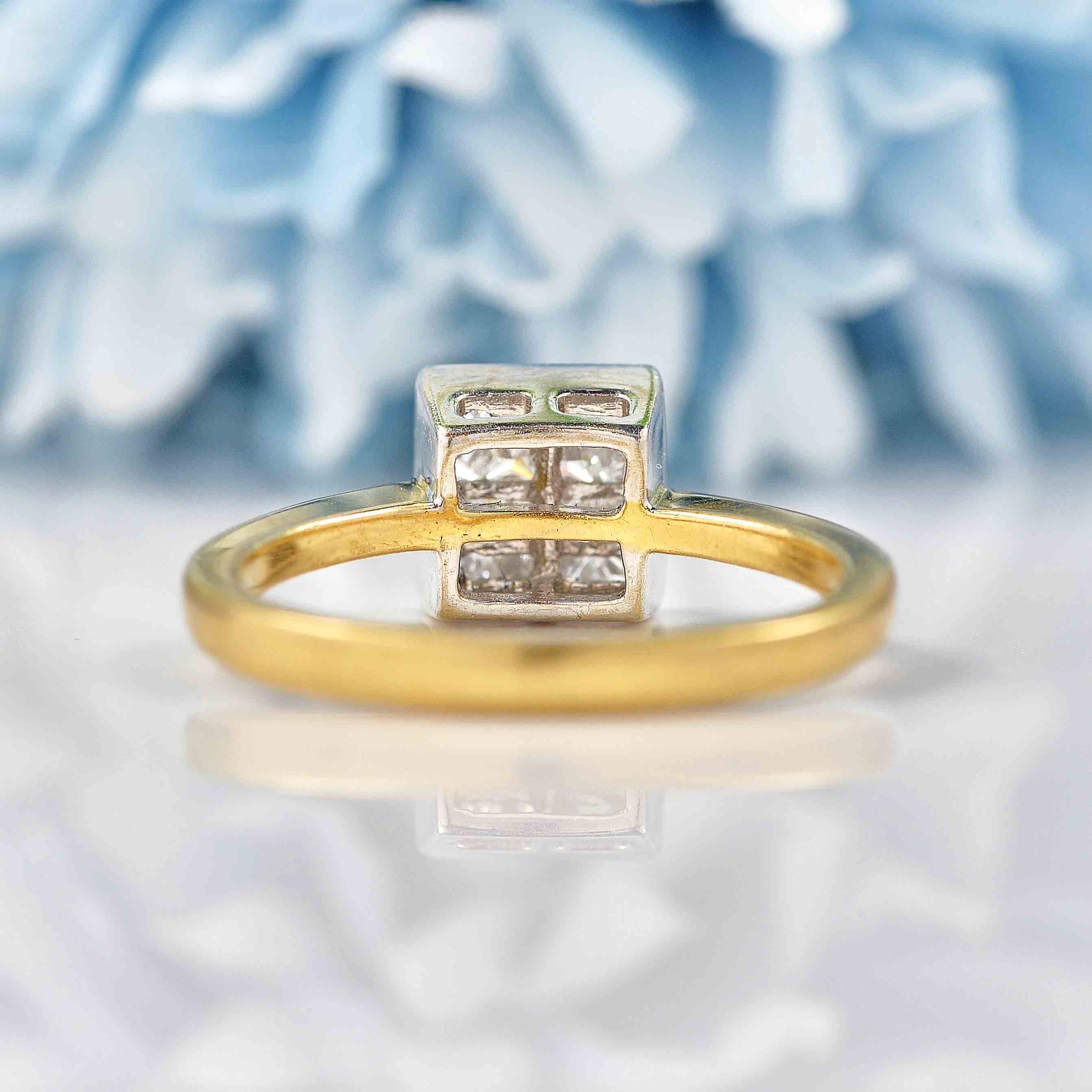Ellibelle Jewellery 18ct Gold Princess-Cut Diamond Square Panel Ring (0.50ct)