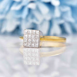 Ellibelle Jewellery 18ct Gold Princess-Cut Diamond Square Panel Ring (0.50ct)