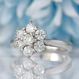 Ellibelle Jewellery 18ct White Gold 1.00-Carat Diamond Daisy Cluster Ring