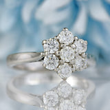 Ellibelle Jewellery 18ct White Gold 1.00-Carat Diamond Daisy Cluster Ring