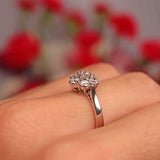 Ellibelle Jewellery 18ct White Gold 1.00-Carat Diamond Daisy Cluster Ring