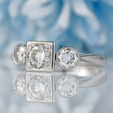 Ellibelle Jewellery 18ct White Gold 1.50-Carat Diamond Three-Stone Trilogy Engagement Ring