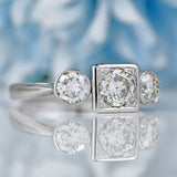 Ellibelle Jewellery 18ct White Gold 1.50-Carat Diamond Three-Stone Trilogy Engagement Ring