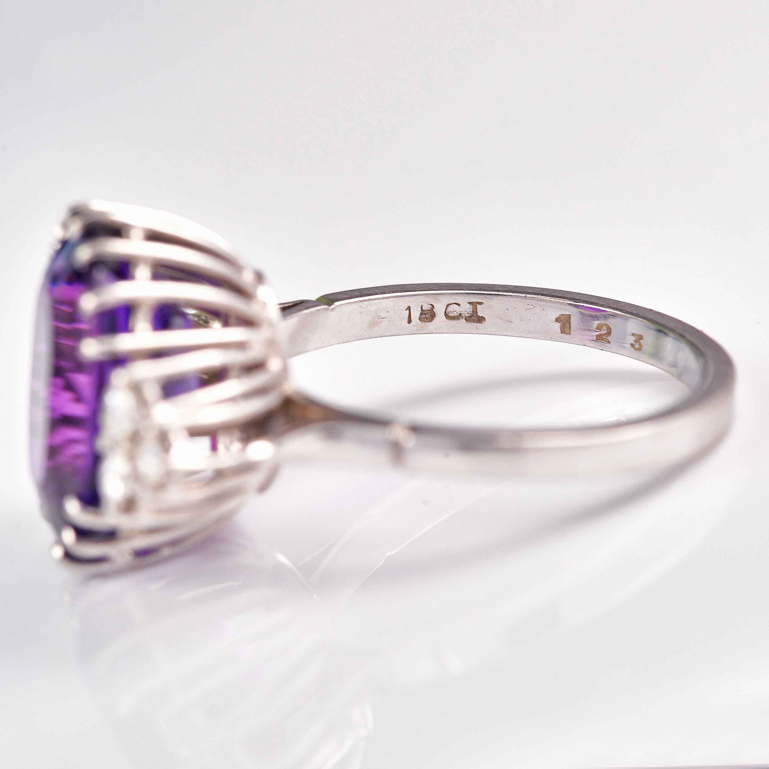 Ellibelle Jewellery 18ct White Gold Amethyst & Diamond Cocktail Ring (5.57ct)