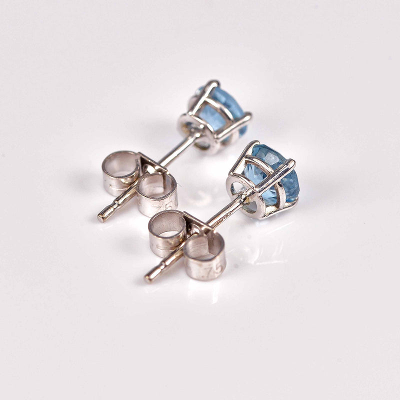 Ellibelle Jewellery 18ct White Gold Aquamarine Stud Earrings (0.80cts)