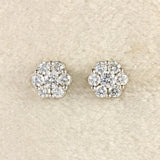 Ellibelle Jewellery 18ct White Gold Diamond Cluster Stud Earrings (0.70cts)