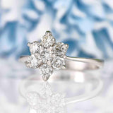 Ellibelle Jewellery 18ct White Gold Diamond Daisy Cluster Ring (0.96ct)