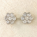 Ellibelle Jewellery 18ct White Gold Diamond Daisy Cluster Stud Earrings (0.70cts)