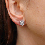Ellibelle Jewellery 18ct White Gold Diamond Daisy Cluster Stud Earrings (0.70cts)