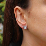 Ellibelle Jewellery 18ct White Gold Diamond Daisy Cluster Stud Earrings (0.70cts)