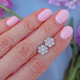 Ellibelle Jewellery 18ct White Gold Diamond Daisy Cluster Stud Earrings (0.70cts)