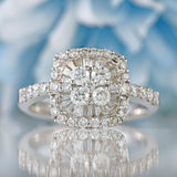 Ellibelle Jewellery 18ct White Gold Diamond Sunburst Halo Engagement Ring (1.25cts)