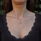 Ellibelle Jewellery 18ct White Gold Pear-Cut Peridot & Diamond Pendant Necklace